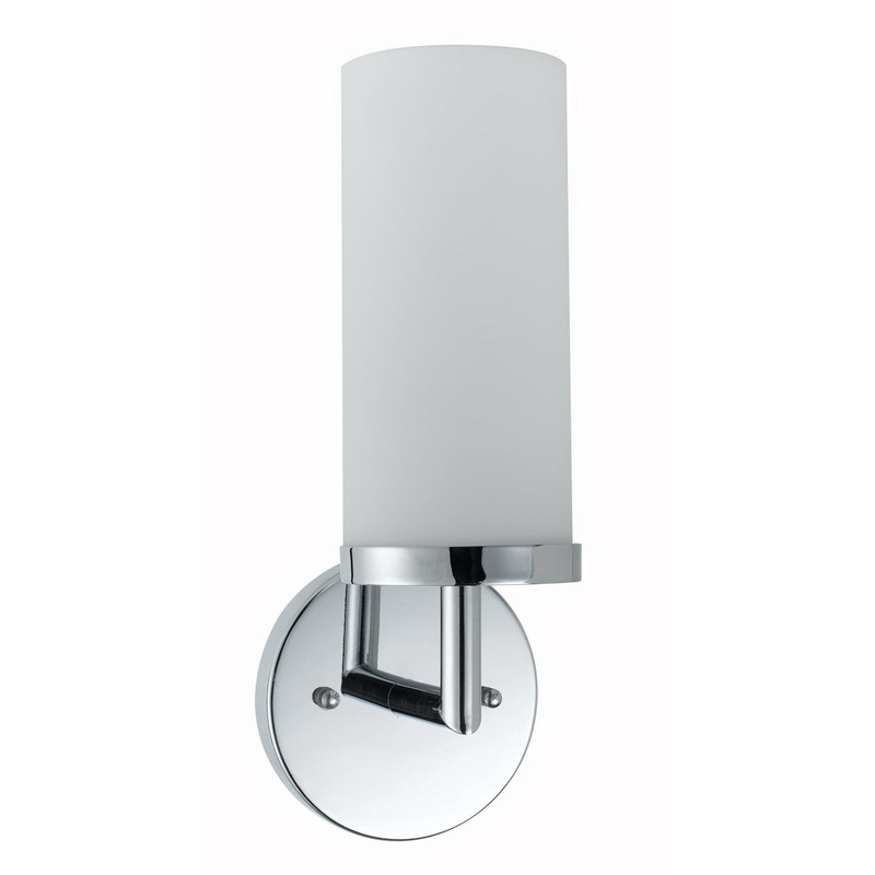 1-Light Wall Lamp in Chrome with White/Cream Glass