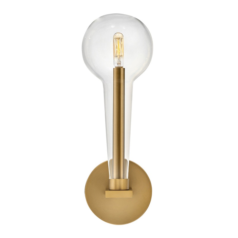 Alchemy One Light Wall Sconce in Lacquered Brass