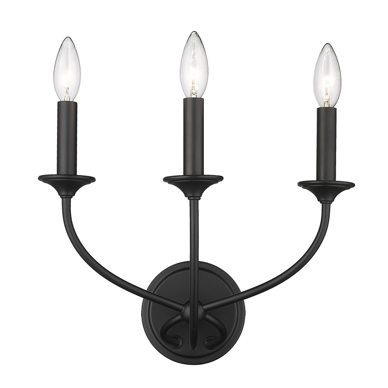Arabella Three Light Wall Sconce in Matte Black