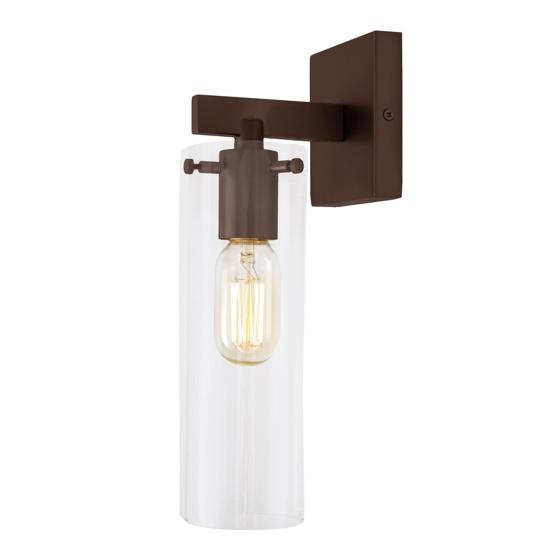 Atticus 1-Light Sconce Cylinder Glass Shade