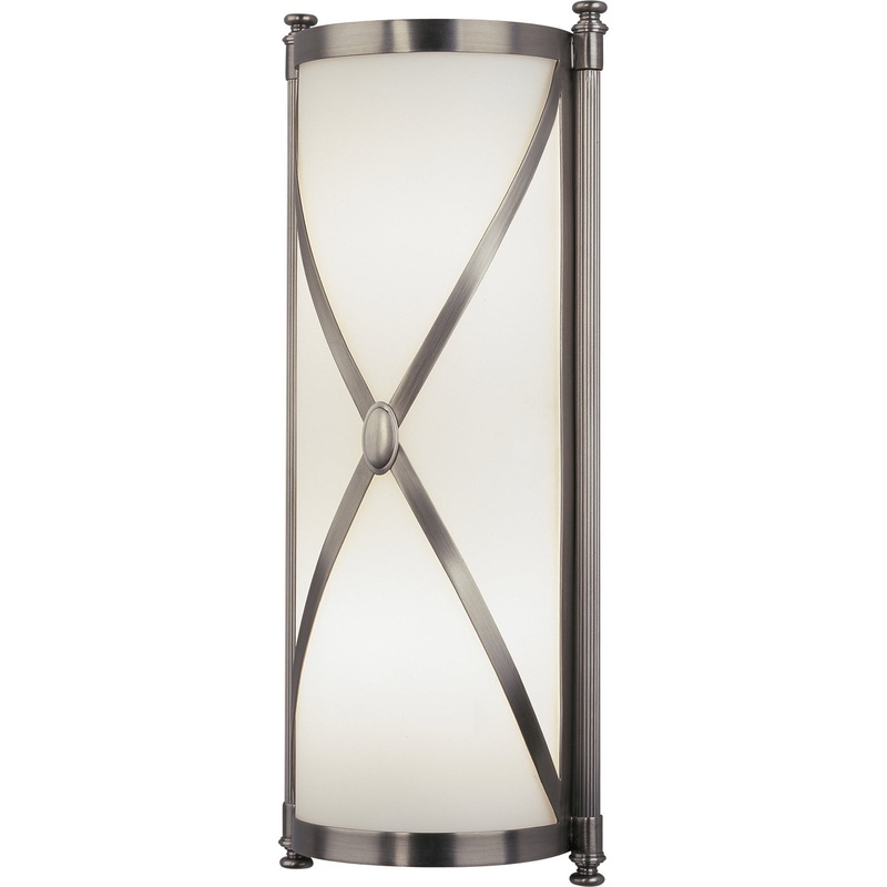 Chase Wall Sconce in Dark Antique Nickel with Frosted White Cased Glass Shade