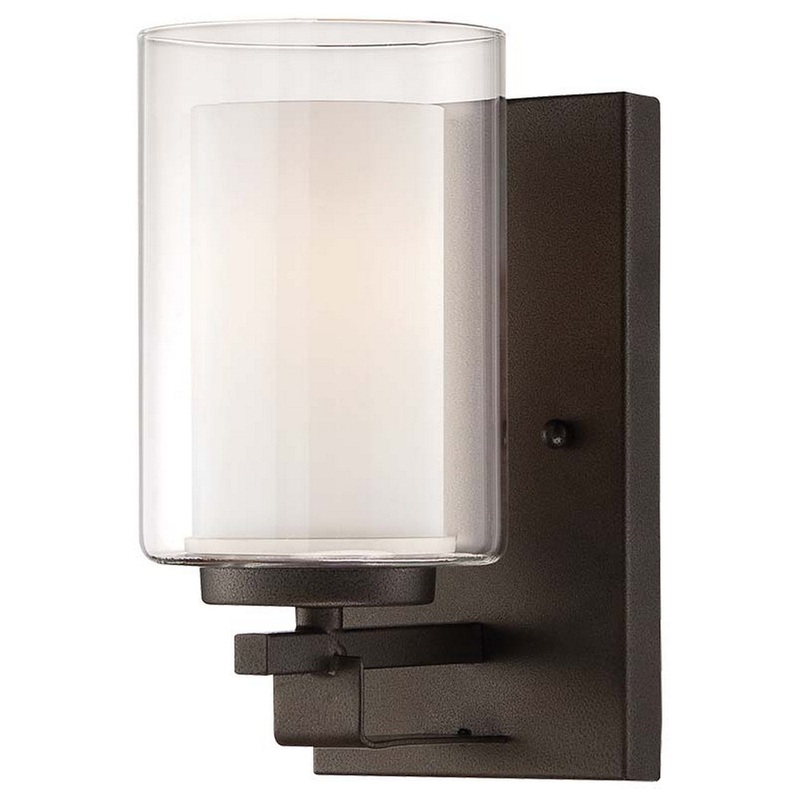 Parsons Studio 1-Light Bath Vanity in Smoked Iron & Etched White Glass