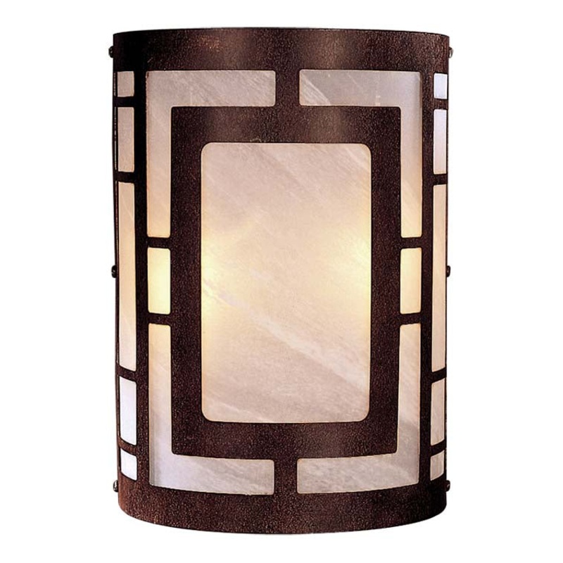 2-Light Wall Sconce in Nutmeg & Ethched Marble Glass