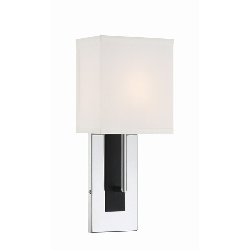 Brent 1-Light Wall Mount in Polished Nickel / Black Forged