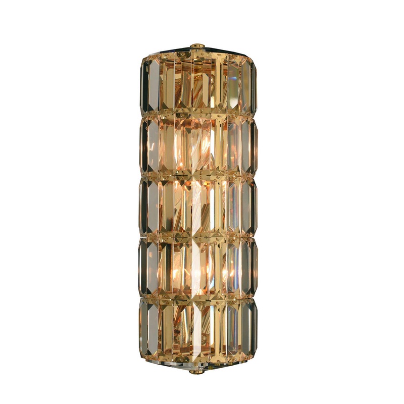 Classic Julien Medium Wall Sconce in 18K Gold with Firenze Clear Crystals