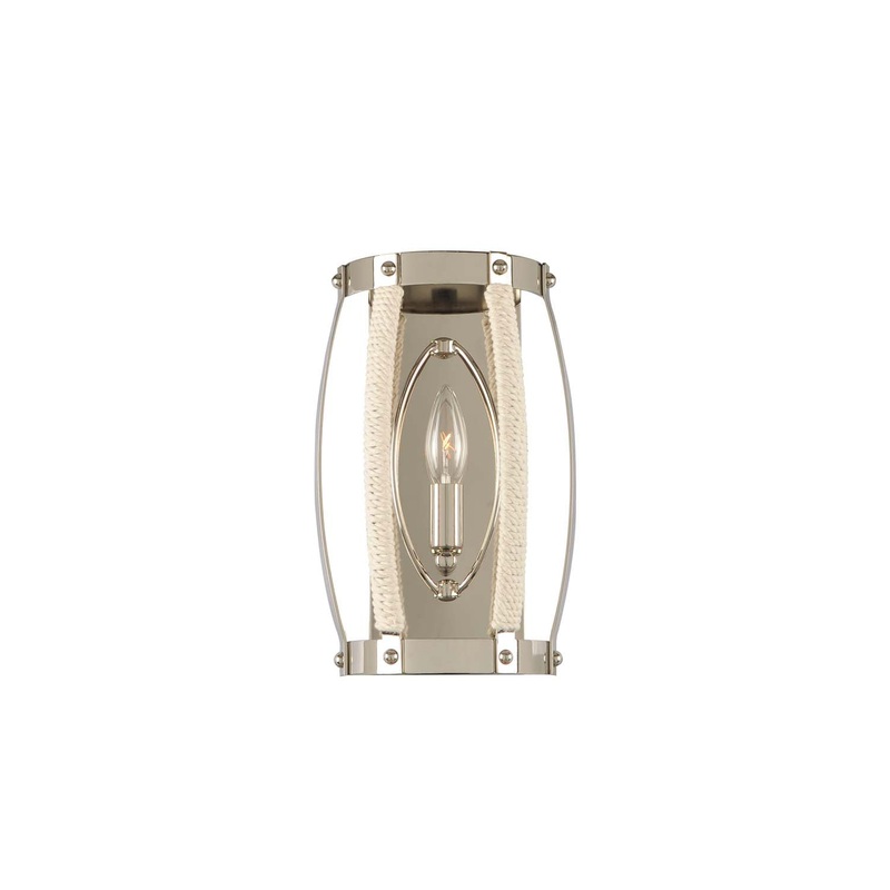 Coastal Bradbury 1-Light ADA Wall Sconce in Polished Nickel