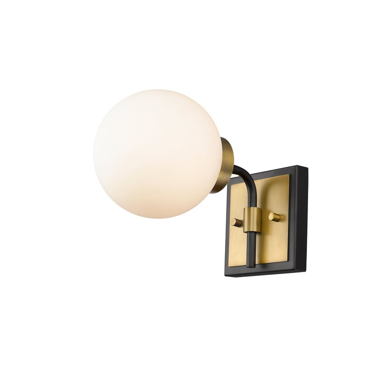 Parsons 1-Light Wall Sconce in Matte Black & Olde Brass