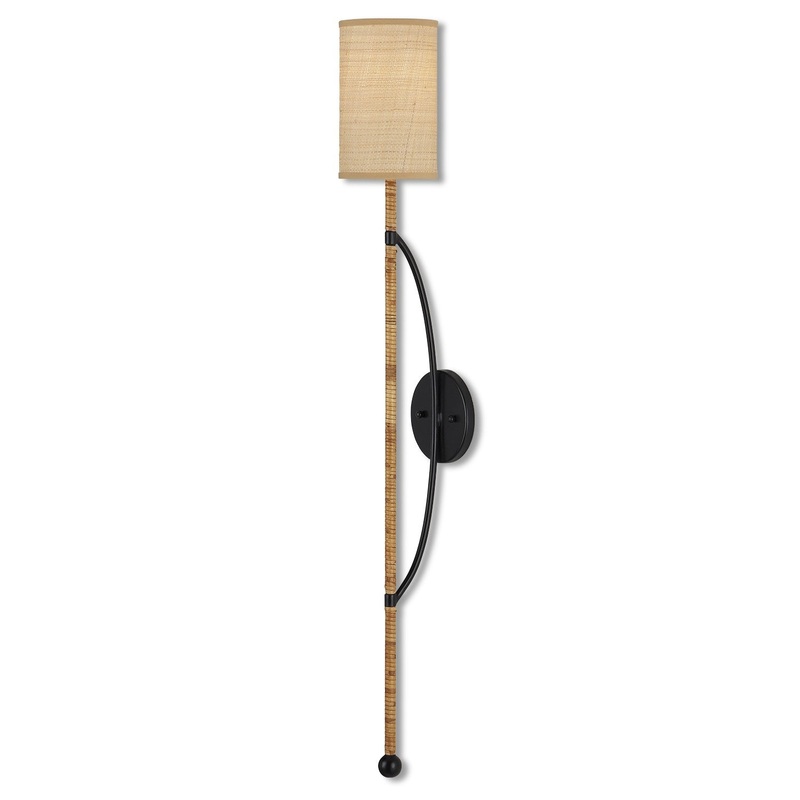 Capriole 1-Light Wall Sconce in Natural & Satin Black
