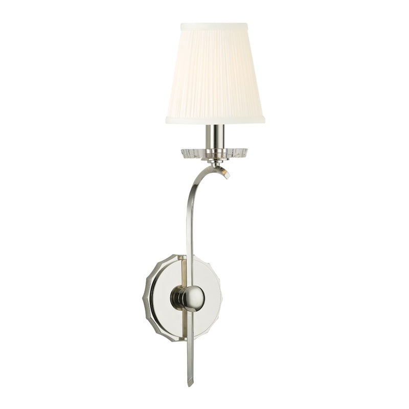 Clyde 1-Light Wall Sconce in Polished Nickel