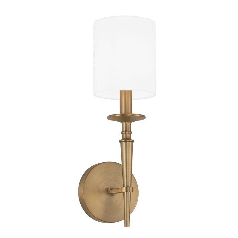 Abbie 1-Light Wall Sconce in Aged Brass