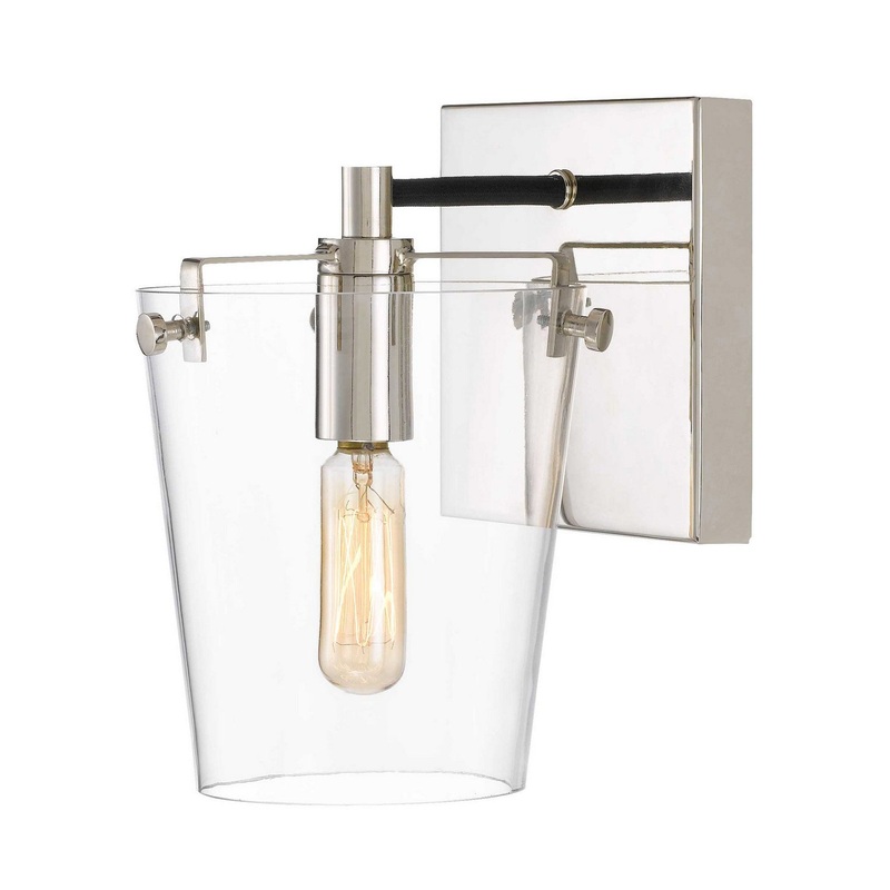 Arlo 1-Light Bath in Black & Polished Nickel