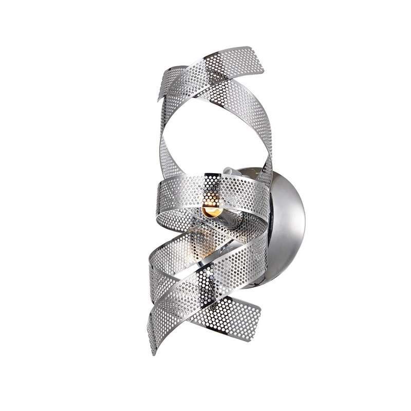 Bel Air Wall Light in Chrome Mesh Leaves
