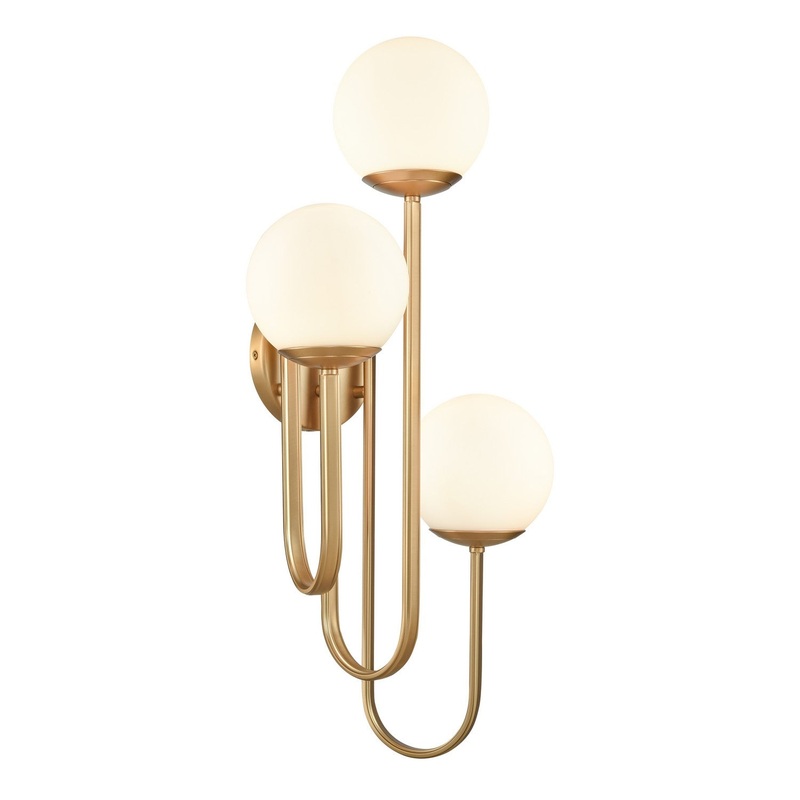 Caroline 3-Light Wall Sconce in Brushed Gold