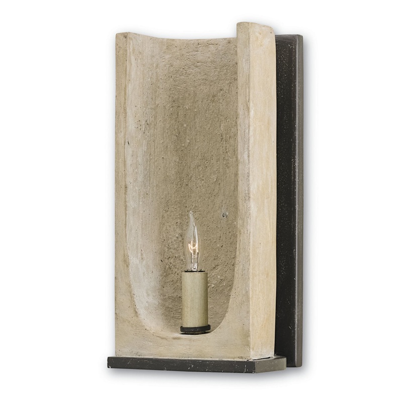 Rowland 1-Light Wall Sconce in Aged Steel & Portland