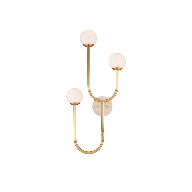 3-Light Wall Sconce in Brass