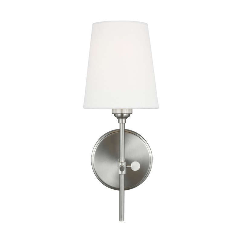 Baker 1-Light Wall & Bath Sconce in Brushed Nickel