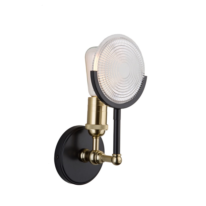 Baker Street Wall Light in Slate & Vintage Brass