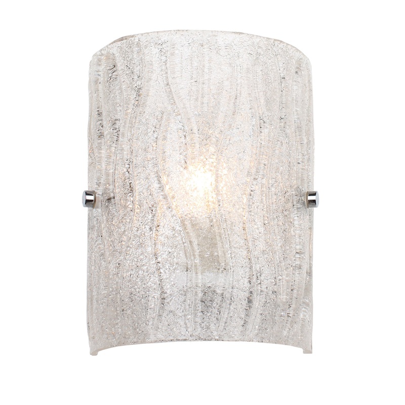 Brilliance 1 Light Sconce in Chrome with Bright Ice Glass