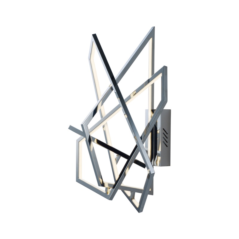 Trapezoid LED Wall Sconce in Polished Chrome