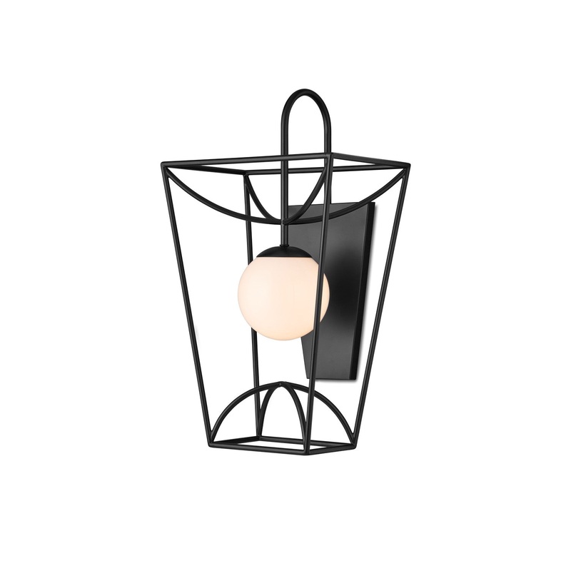 1-Light Wall Sconce in Black & White