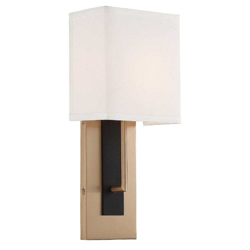 Brent 1-Light Wall Mount in Vibrant Gold & Black Forged