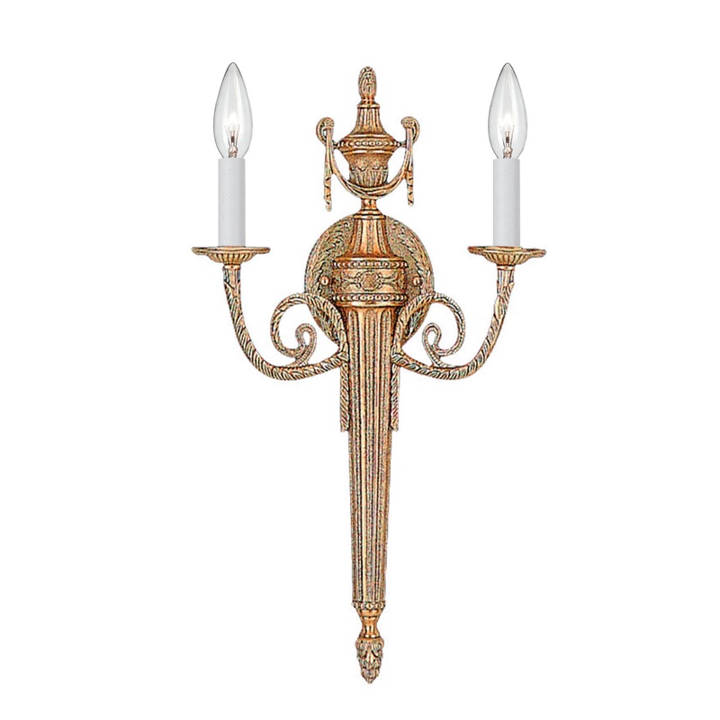 Cast Brass 2-Light Wall Mount in Matte Brass