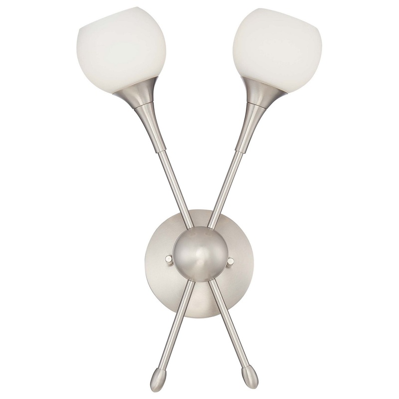 Pontil 2-Light Wall Sconce in Brushed Nickel