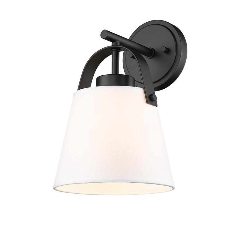 Z-Studio Linen Pendant One Light Wall Sconce in Matte Black