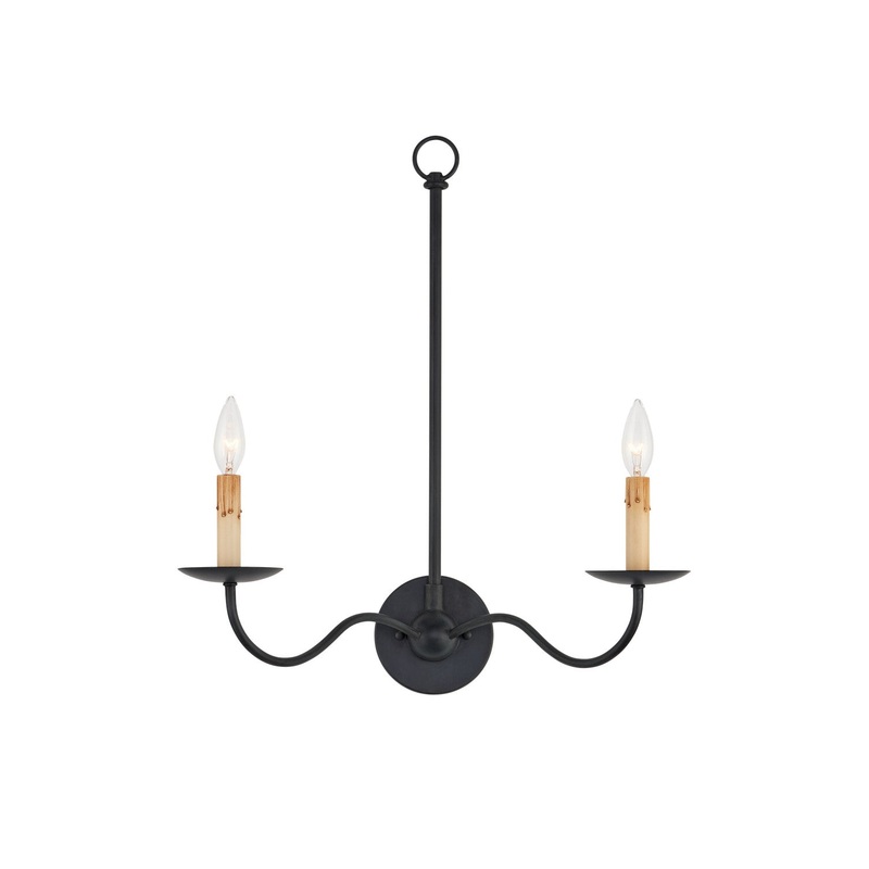 2-Light Wall Sconce in Zanzibar Black
