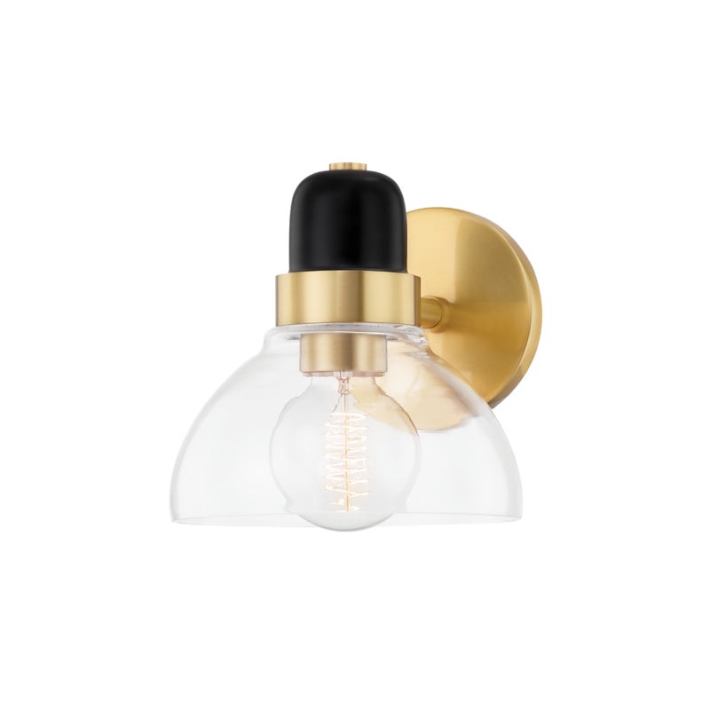 Camile 1-Light Bath Bracket in Aged Brass