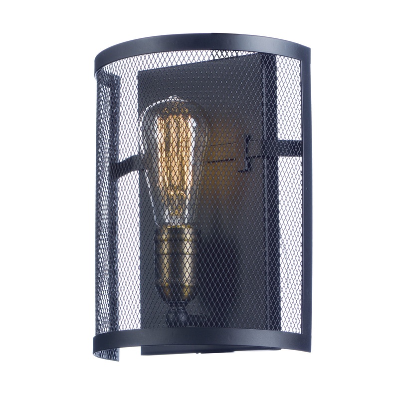 Palladium 1-Light Wall Sconce in Black / Natural Aged Brass