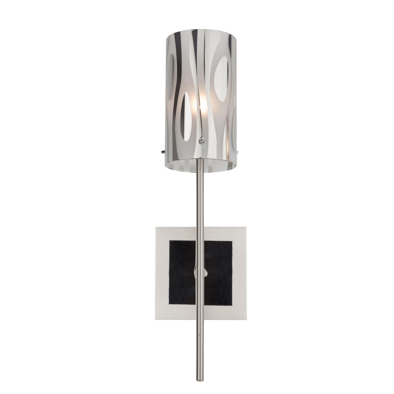 Chroman Empire 1-Light Sconce in Chrome with Two-Layer Smoky Chrome
