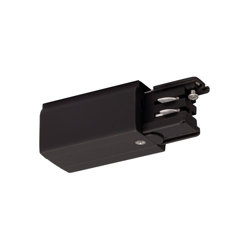 Powergear Feed-in for 3 Circuit track, Earth electrode right, black PRO-0431R-B