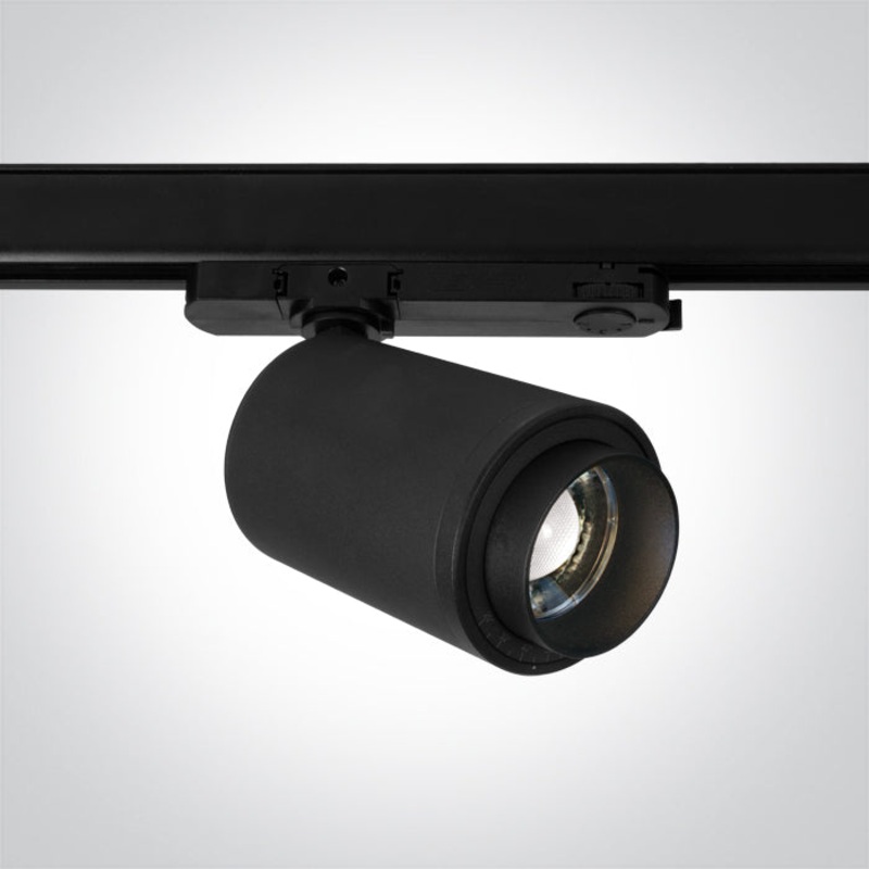 BLACK COB 30W CW TRACK SPOT 20-60deg ADJUSTABLE BEAM 230V One Light 65650CT/B/C