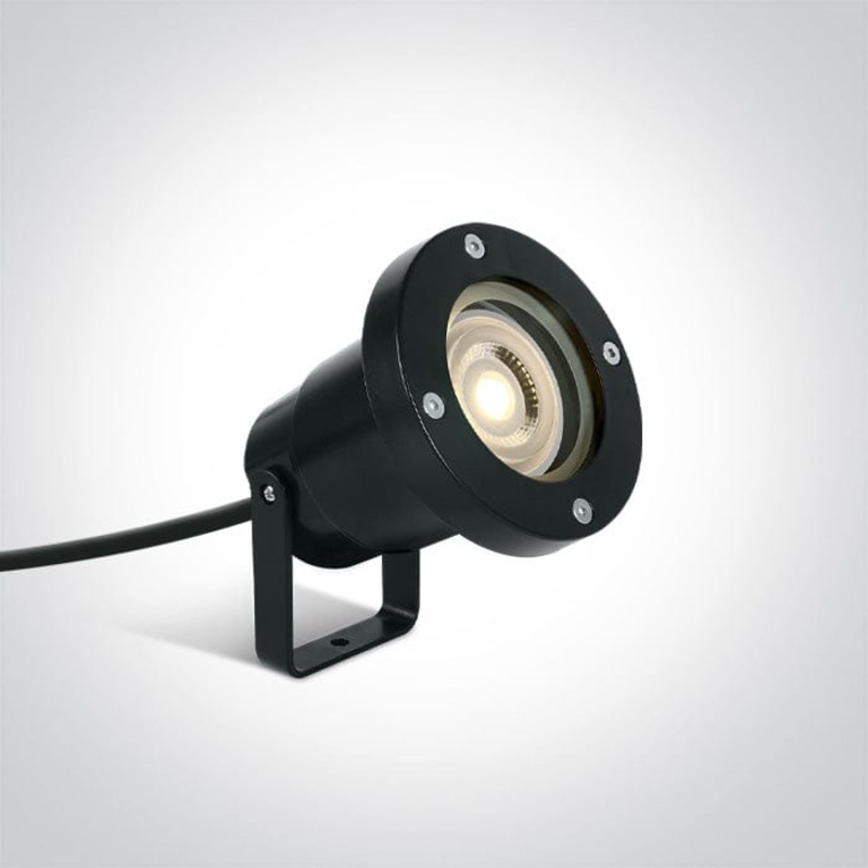 Black Garden spotlight,GU10, IP65, supplied with spike, for garden illumination.  One Light SKU:67202G/B