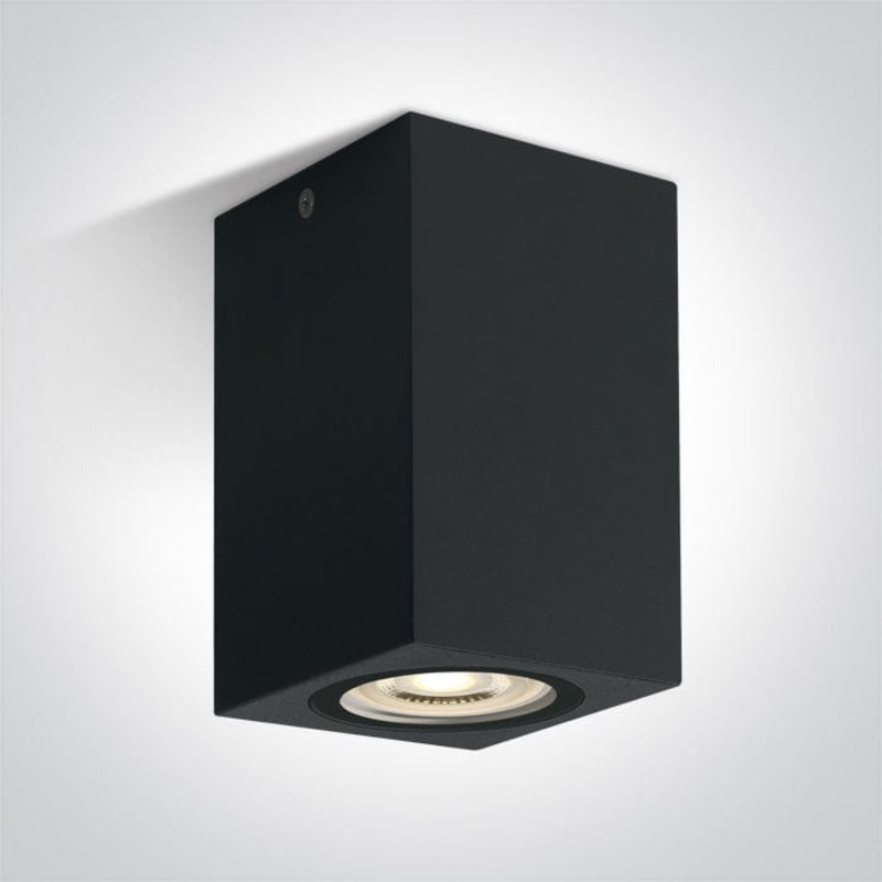 Black GU10 ceiling cube, IP65.  One Light SKU:67142D/B