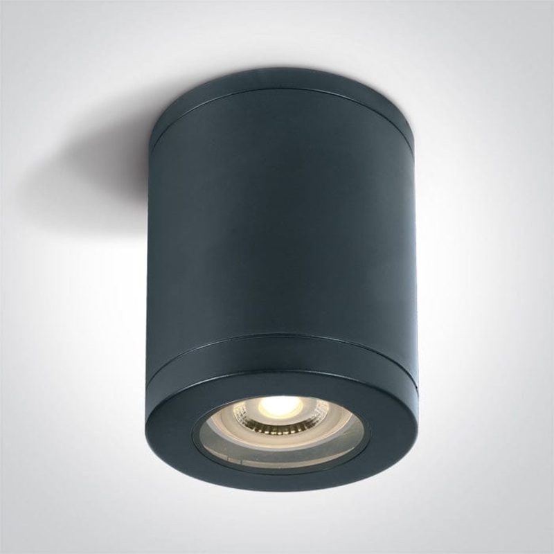 Black GU10 tubular ceiling light, IP65.  One Light SKU:67142B/B