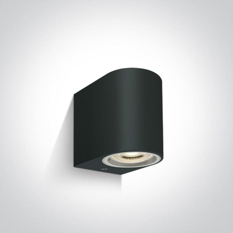 Black GU10 tubular ceiling light, IP65.  One Light SKU:67142F/B