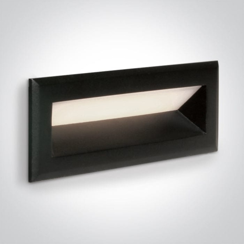 Black IP65 3W LED recessed wall light 68080B/B/W