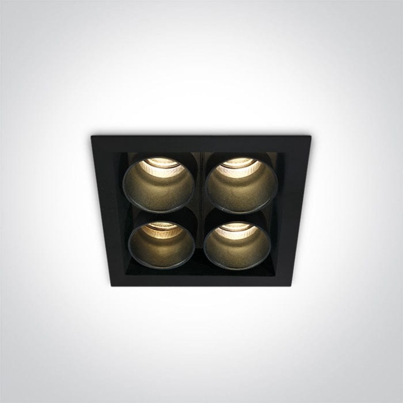 Black Led 10w Warm White Ip20 230v Dark Light Recessed Spotlight Ip20.