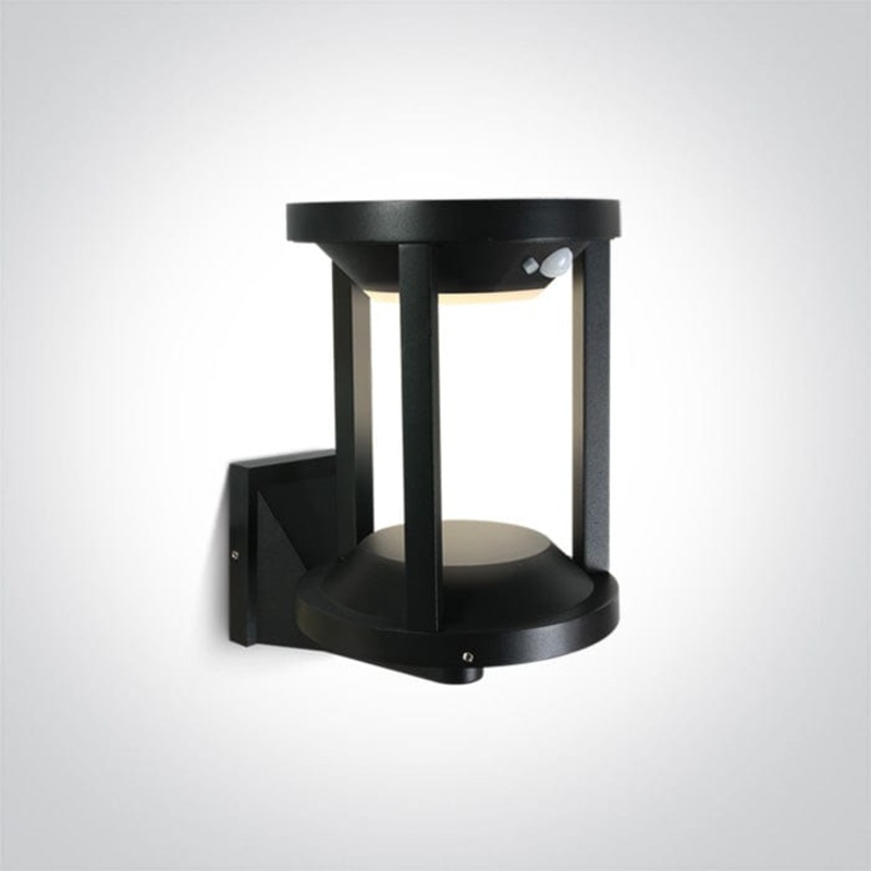 Black Led 2w Ewarm White Ip65 Solar Wall Light With Movement Sensor