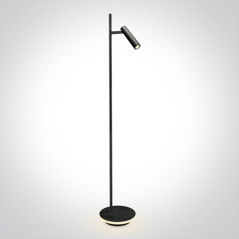 Black Led Reading 3w + 8w Base Warm White Floor Lamp Ip20 230v