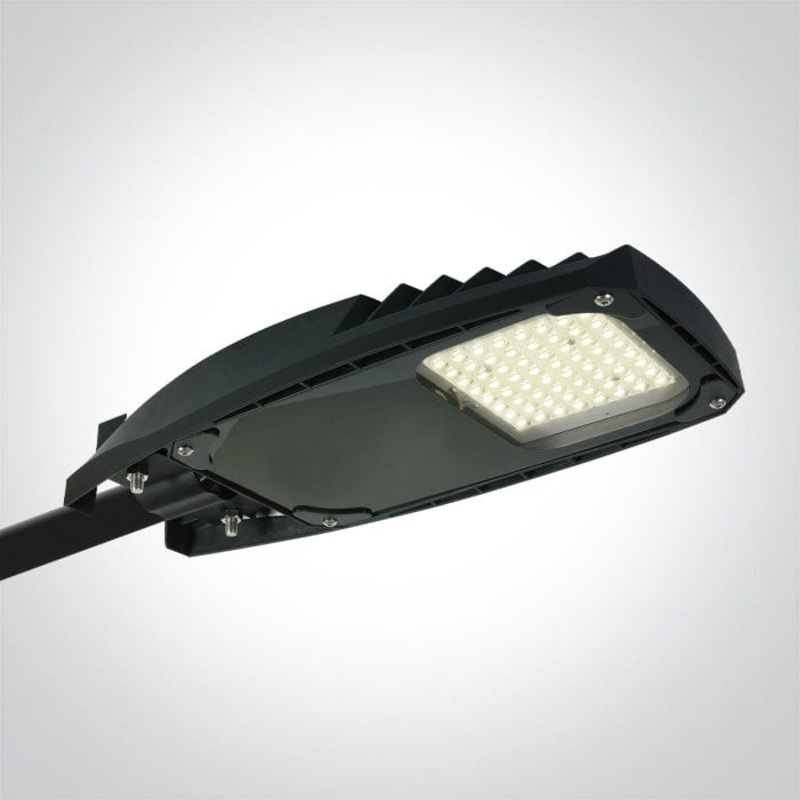 Black LED street light with SMD LED. High lumen output ideal forreplacement of old HPS and mercury street lighting fittings.Post Diamerer 60mm. Complete with 950mA driver.  One Light SKU:70114/B/W