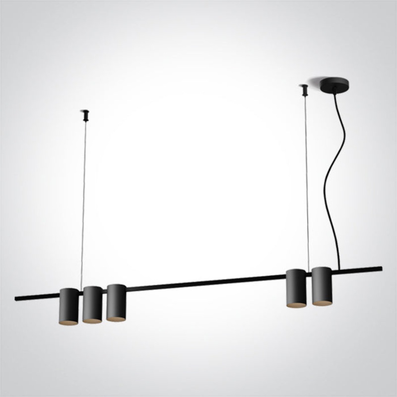BLACK PENDANT GU10 5x7W IP20 100-240V One Light 63146A/B