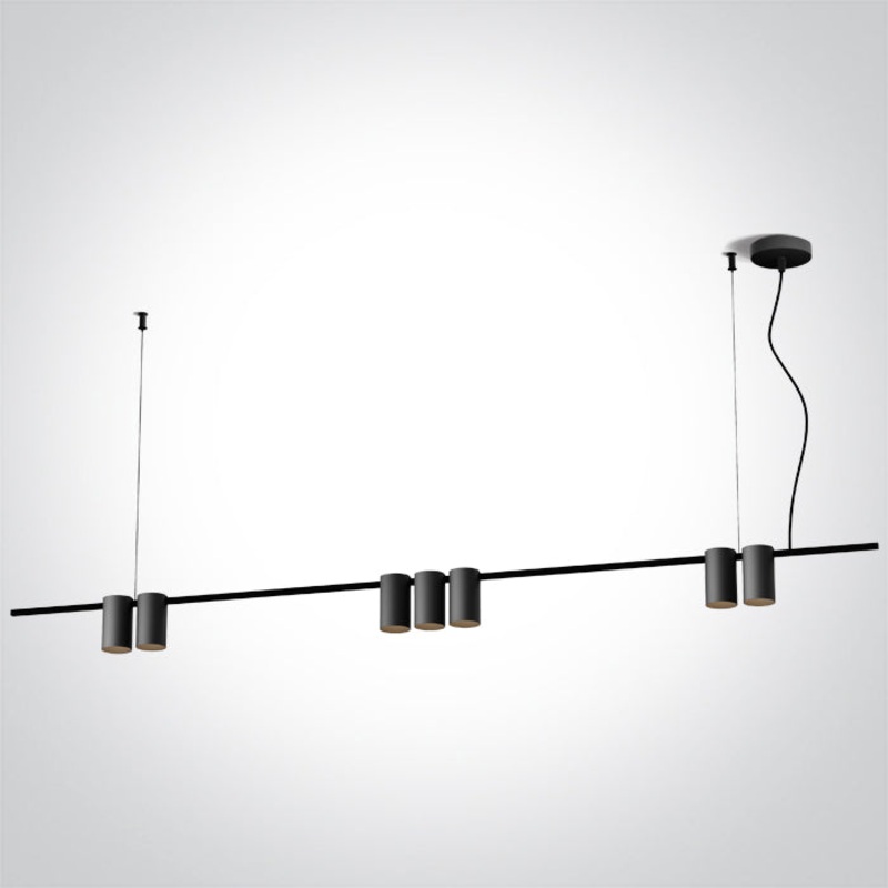 BLACK PENDANT GU10 7x7W IP20 100-240V One Light 63146B/B