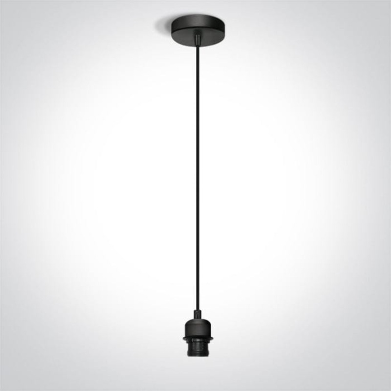 Black Pendant Light 20w E27 One Light SKU:63126/B