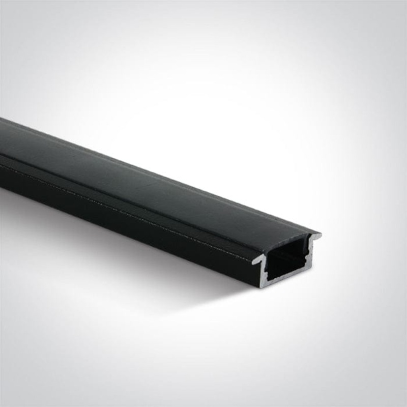 Black Recessed Profile 2m + Black Pc Diffuser One Light SKU:7902R/B/B