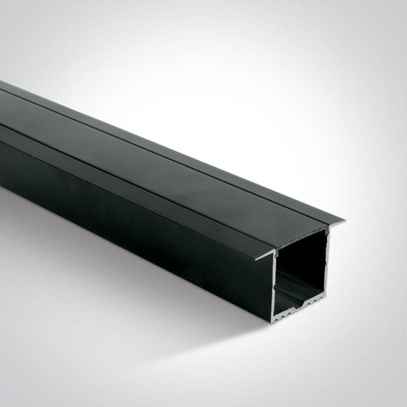 Black Recessed Profile 2m + Black Pc Diffuser One Light SKU:7910R/B/B