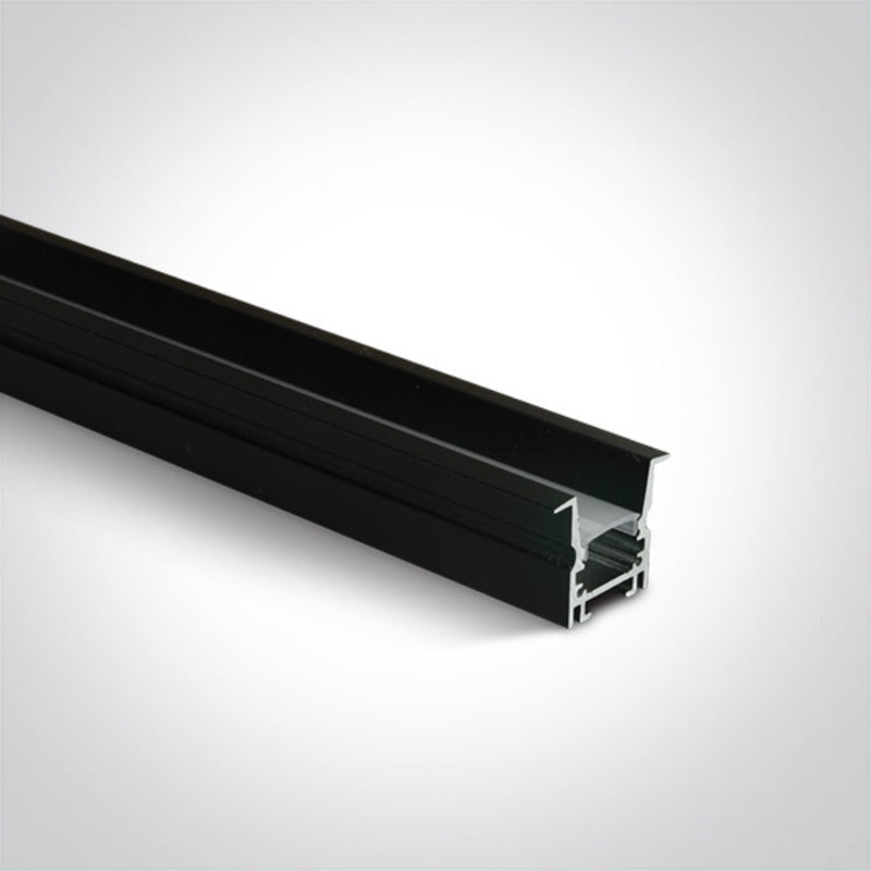 Black Recessed Profile 2m + Pc Opal Diffuser Dark Light