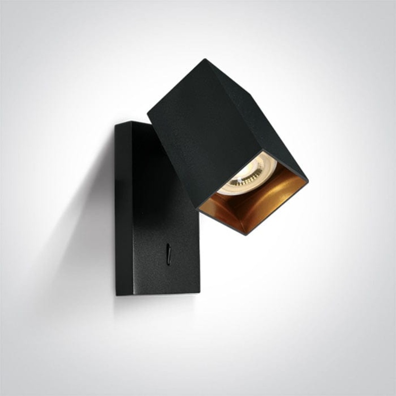 Black Retro surface wall decorative GU10 spotlight. One Light SKU:65105NBA/B